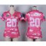 Nike Detroit Lions #20 Barry Sanders Pink Womens Stitched NFL Elite Camo Fashion Jersey