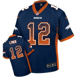 Nike Denver Broncos #12 Paxton Lynch Navy Blue Alternate Mens Stitched NFL Elite Drift Fashion Jersey