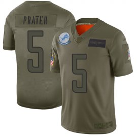 Nike Detroit Lions #5 Matt Prater Camo Mens Stitched NFL Limited 2019 Salute To Service Jersey