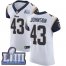 Nike Los Angeles Rams #43 John Johnson White Super Bowl LIII Bound Mens Stitched NFL Vapor Untouchable Elite Jersey