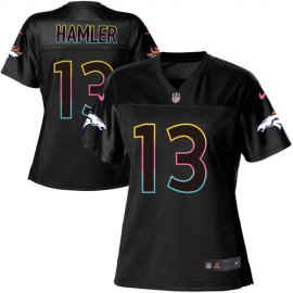 Nike Denver Broncos #13 KJ Hamler Black Womens NFL Fashion Game Jersey