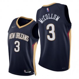 Nike New Orleans Pelicans #3 C.J. McCollum Youth 2021-22 75th Diamond Anniversary NBA Jersey Navy Youth
