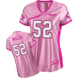 Nike San Francisco 49ers #52 Patrick Willis Pink Womens Be Luvd Stitched NFL Elite Jersey