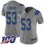 Nike Indianapolis Colts #53 Darius Leonard Gray Womens Stitched NFL Limited Inverted Legend 100th Season Jersey