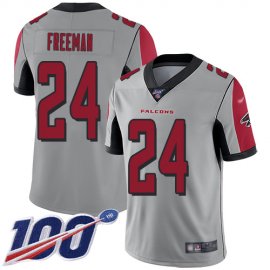 Nike Atlanta Falcons #24 Devonta Freeman Silver Mens Stitched NFL Limited Inverted Legend 100th Season Jersey