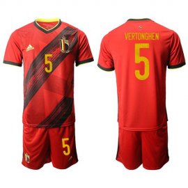 Belgium #5 Vertonghen Red Home Soccer Country Jersey