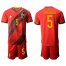 Belgium #5 Vertonghen Red Home Soccer Country Jersey