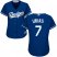 Los Angeles Dodgers #7 Julio Urias Blue Alternate Womens Stitched MLB Jersey