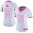 Nike Kansas City Chiefs #10 Tyreek Hill White/Pink Womens Stitched NFL Limited Rush Fashion Jersey