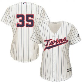 Minnesota Twins #35 Michael Pineda Cream Strip Alternate Womens Stitched MLB Jersey