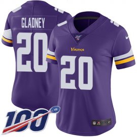 Nike Minnesota Vikings #20 Jeff Gladney Purple Team Color Womens Stitched NFL 100th Season Vapor Untouchable Limited Jersey