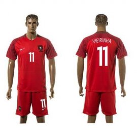 Portugal #11 Vierinha Home Soccer Country Jersey