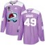 Adidas Colorado Avalanche #49 Samuel Girard Purple 2022 Stanley Cup Champions Authentic Fights Cancer Stitched NHL Jersey Mens