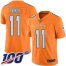 Nike Miami Dolphins #11 DeVante Parker Orange Mens Stitched NFL Limited Rush 100th Season Jersey