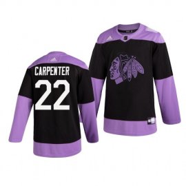 Chicago Blackhawks #22 Ryan Carpenter Adidas Mens Hockey Fights Cancer Practice NHL Jersey Black