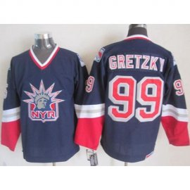New York Rangers #99 Wayne Gretzky Navy Blue CCM Statue of Liberty Stitched NHL Jersey