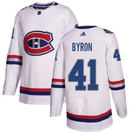Adidas Montreal Canadiens #41 Paul Byron White Authentic 2017 100 Classic Stitched NHL Jersey