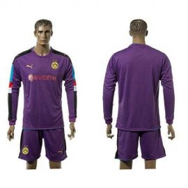 Dortmund Blank Purple Goalkeeper Long Sleeves Soccer Club Jersey