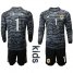 Argentina #1 Caballero Black Long Sleeves Goalkeeper Kid Soccer Country Jersey