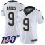 Nike New Orleans Saints #9 Drew Brees White Womens Stitched NFL 100th Season Vapor Limited Jersey
