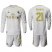 Real Madrid #21 Brahim White Home Long Sleeves Soccer Club Jersey