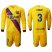 Barcelona #3 Pique Away Long Sleeves Soccer Club Jersey