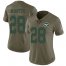 Nike New York Jets #28 Curtis Martin Olive Womens Stitched NFL Limited 2017 Salute to Service Jersey