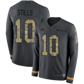 Nike Miami Dolphins #10 Kenny Stills Anthracite Salute to Service Mens Stitched NFL Limited Therma Long Sleeve Jersey