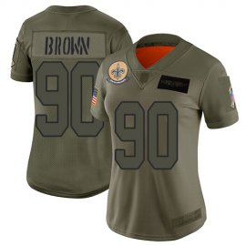 Nike New Orleans Saints #90 Malcom Brown Camo Womens Stitched NFL Limited 2019 Salute to Service Jersey