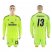 Real Madrid #13 K.Casilla Shiny Green Goalkeeper Long Sleeves Soccer Club Jersey