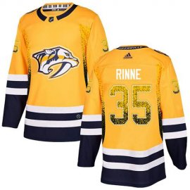 Adidas Nashville Predators #35 Pekka Rinne Yellow Home Authentic Drift Fashion Stitched NHL Jersey