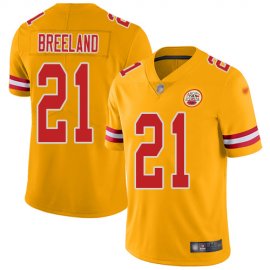 Nike Kansas City Chiefs #21 Bashaud Breeland Gold Mens Stitched NFL Limited Inverted Legend Jersey