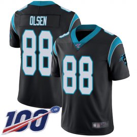 Nike Carolina Panthers #88 Greg Olsen Black Team Color Mens Stitched NFL 100th Season Vapor Limited Jersey