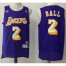 Los Angeles Lakers #2 Lonzo Ball Purple Throwback Stitched NBA Jersey