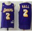 Los Angeles Lakers #2 Lonzo Ball Purple Throwback Stitched NBA Jersey