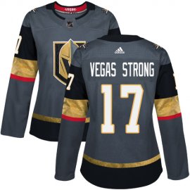 Adidas Vegas Golden Knights #17 Vegas Strong Grey Home Authentic Womens Stitched NHL Jersey