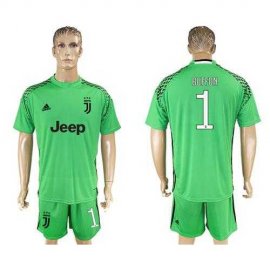 Juventus #1 Buffon Green Goalkeeper Soccer Club Jersey