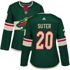 Adidas Minnesota Wild #20 Ryan Suter Green Home Authentic Womens Stitched NHL Jersey