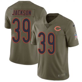 Nike Chicago Bears #39 Eddie Jackson Olive Mens Stitched NFL Limited 2017 Salute To Service Jersey