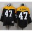 Mitchell And Ness 1967 Pittsburgh Steelers #47 Mel Blount Black/Yelllow Throwback Mens Stitched NFL Jersey