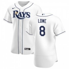 Tampa Bay Rays #8 Brandon Lowe Mens Nike White Home 2020 Authentic Player MLB Jersey