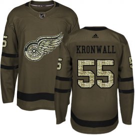 Adidas Detroit Red Wings #55 Niklas Kronwall Green Salute to Service Stitched NHL Jersey