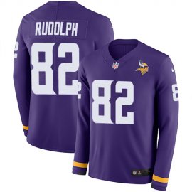Nike Minnesota Vikings #82 Kyle Rudolph Purple Team Color Mens Stitched NFL Limited Therma Long Sleeve Jersey