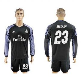 Real Madrid #23 Beckham Sec Away Long Sleeves Soccer Club Jersey
