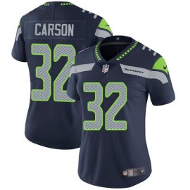 Nike Seattle Seahawks #32 Chris Carson Steel Blue Team Color Womens Stitched NFL Vapor Untouchable Limited Jersey
