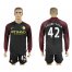 Manchester City #42 Toure Yaya Away Long Sleeves Soccer Club Jersey