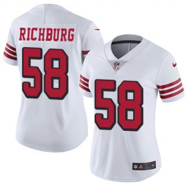 Nike San Francisco 49ers #58 Weston Richburg White Rush Womens Stitched NFL Vapor Untouchable Limited Jersey