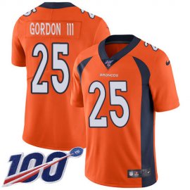 Nike Denver Broncos #25 Melvin Gordon III Orange Team Color Youth Stitched NFL 100th Season Vapor Untouchable Limited Jersey