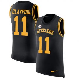 Nike Pittsburgh Steelers #11 Chase Claypool Black Team Color Mens Stitched NFL Limited Rush Tank Top Jersey