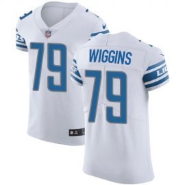 Nike Detroit Lions #79 Kenny Wiggins White Mens Stitched NFL New Elite Jersey
